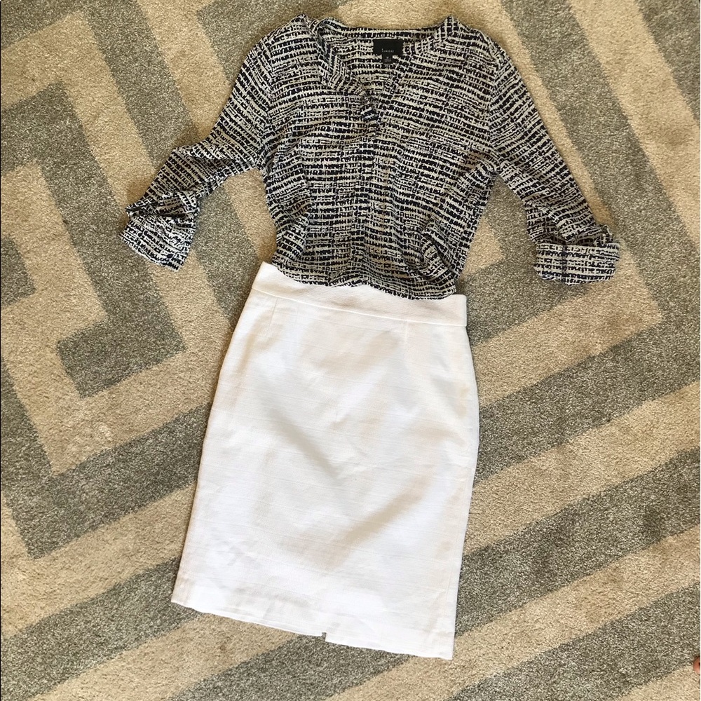 Banana republic white cotton pencil shirt